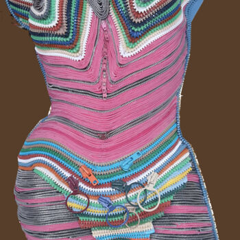 Textile Art με τίτλο "Zips Women" από Jaffa Meir, Αυθεντικά έργα τέχνης, Πλαστική ύλη