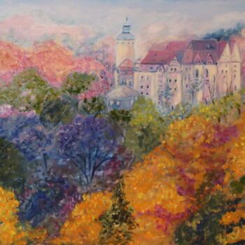 Pintura intitulada "Verzaubertes Schloss" por Jaga Rudnicka, Obras de arte originais, Óleo