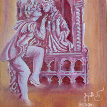 Painting titled "Romeo Juliet" by Jagath Wickramarachchi, Original Artwork, Oil Mounted on Wood Panel