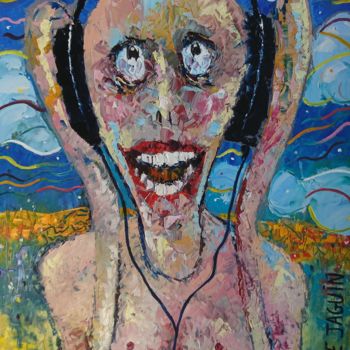 Pittura intitolato "Happy scream" da Nathalie Jaguin, Opera d'arte originale, Olio