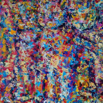 제목이 "Camouflage 3"인 미술작품 Nathalie Jaguin로, 원작, 기름 나무 들것 프레임에 장착됨