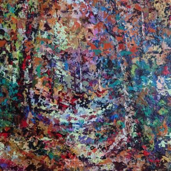 Картина под названием "Rozenn" - Nathalie Jaguin, Подлинное произведение искусства, Акрил Установлен на Деревянная панель