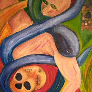 Peinture intitulée "Cianosis" par Johnny Aguirre, Œuvre d'art originale, Huile