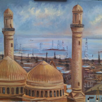 "Baku oil." başlıklı Tablo Jahangir Seyidov tarafından, Orijinal sanat, Petrol Ahşap Sedye çerçevesi üzerine monte edilmiş