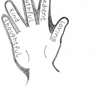 Disegno intitolato "Child's hand" da Jamie Warren, Opera d'arte originale, Altro