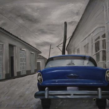 Painting titled "coche haBANA" by Jaibue77, Original Artwork, Oil