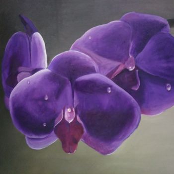 Картина под названием "orquidea" - Jaibue77, Подлинное произведение искусства, Масло