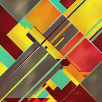 Digital Arts titled "Geometric Deconstru…" by Jaime Andrés Betancur Pérez, Original Artwork, Digital Painting