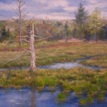 Painting titled "Maine Marsh" by Elizabeth Sennett, Original Artwork, Oil