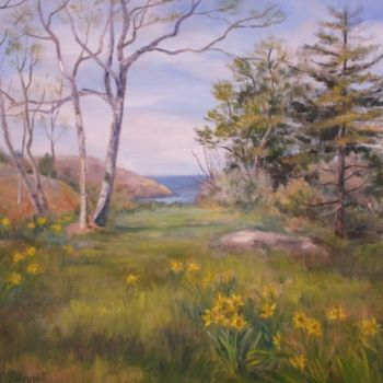 Pintura titulada "Spring on Monhegan…" por Elizabeth Sennett, Obra de arte original, Oleo