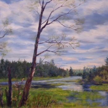 Painting titled "Maine Sky" by Elizabeth Sennett, Original Artwork, Oil