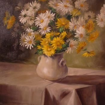 Painting titled "Daisy Country" by Elizabeth Sennett, Original Artwork, Oil