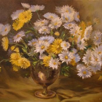 Malerei mit dem Titel "Yellow and White Bo…" von Elizabeth Sennett, Original-Kunstwerk, Öl