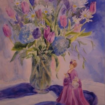 Painting titled "Spring Bouquet with…" by Elizabeth Sennett, Original Artwork, Oil