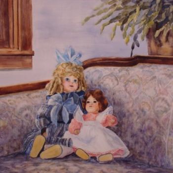 Pittura intitolato "Old Dolls" da Elizabeth Sennett, Opera d'arte originale, Olio