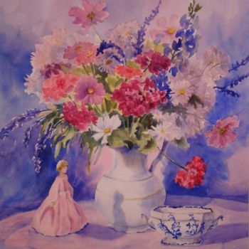 Картина под названием "The Last Bouquet of…" - Elizabeth Sennett, Подлинное произведение искусства, Масло