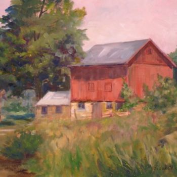 Malerei mit dem Titel "Lawson's Barn" von Elizabeth Sennett, Original-Kunstwerk