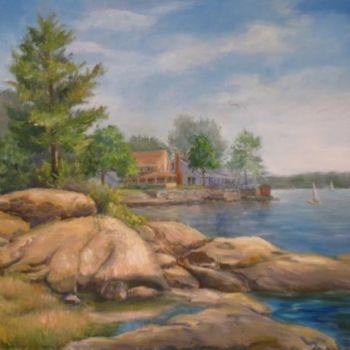 Painting titled "Leete's Island" by Elizabeth Sennett, Original Artwork, Oil