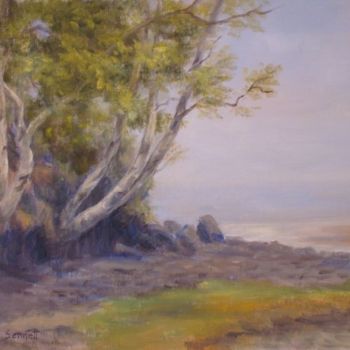 Painting titled "Morning Mist in Mai…" by Elizabeth Sennett, Original Artwork, Oil