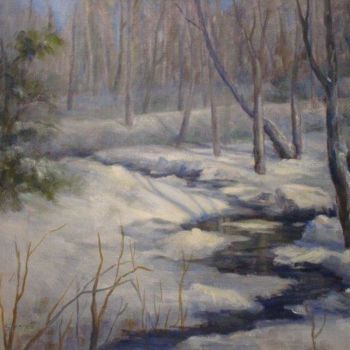 Картина под названием "East Haddam Brook" - Elizabeth Sennett, Подлинное произведение искусства, Масло