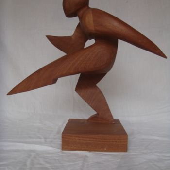 Sculpture titled "futbolista" by Jako Fernández J.Isaac P.Sánchez, Original Artwork, Wood