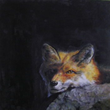 Painting titled "Fox" by Jakob Sørensen, Original Artwork, Oil