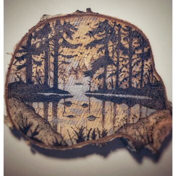 Prenten & gravures getiteld "Lake" door Jakub Kossakowski (Art After Hours), Origineel Kunstwerk, Xylograaf