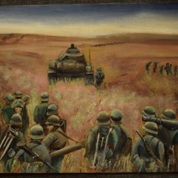 Painting titled "Soldaten" by Jakub Mares, Original Artwork, Oil