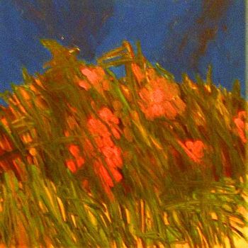 Painting titled "red-bush" by Boris Musteata, Original Artwork, Acrylic