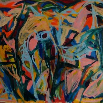 Painting titled "abstract-landscape-…" by Boris Musteata, Original Artwork, Acrylic
