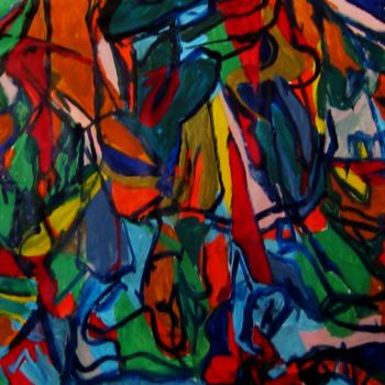 Painting titled "abstract-landscape…" by Boris Musteata, Original Artwork, Acrylic