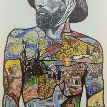 Peinture intitulée "Vincent Van Gogh y…" par J. Alex Blandón, Œuvre d'art originale, Huile