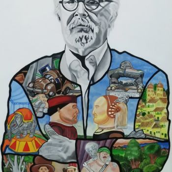 Картина под названием "Botero y sus obras." - J. Alex Blandón, Подлинное произведение искусства, Масло