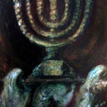 Painting titled "Menorah" by Aa Juan Lleras, Original Artwork