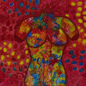 Картина под названием "A origem das células" - Jally, Подлинное произведение искусства, Акрил Установлен на Деревянная рама…