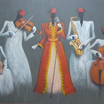 Painting titled "Caftan" by Jamal El Hajoui, Original Artwork, Acrylic