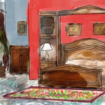 Digital Arts titled "a bedroom design" by Jamal Janjua, Original Artwork