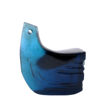 Sculptuur getiteld "Blue bird" door Jamal Alyousif, Origineel Kunstwerk, Glas