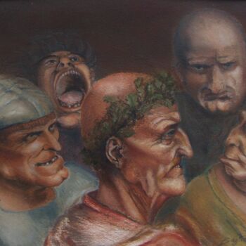 Malerei mit dem Titel "Homage to Leonardo…" von James Bagatel, Original-Kunstwerk, Öl