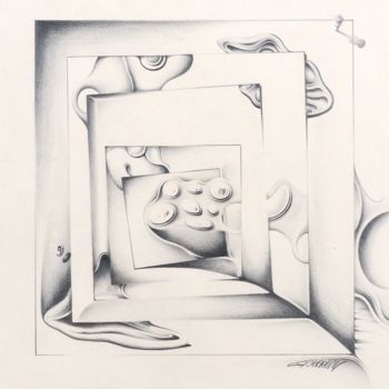 Drawing titled "Maze" by James Carroll, Original Artwork, Pencil