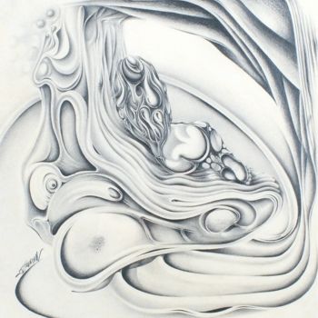Drawing titled "Internally" by James Carroll, Original Artwork, Pencil