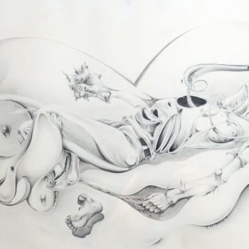 Dessin intitulée "Broken heart" par James Carroll, Œuvre d'art originale, Crayon