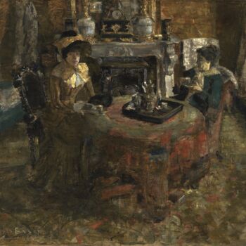 Malerei mit dem Titel "Après-midi à Ostende" von James Ensor, Original-Kunstwerk, Öl