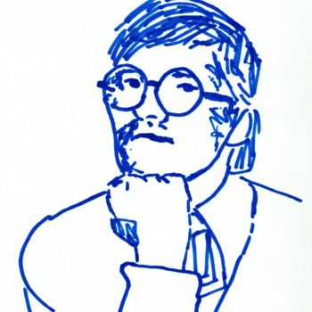 Dibujo titulada "David Hockney" por James B Studios, Obra de arte original, Rotulador
