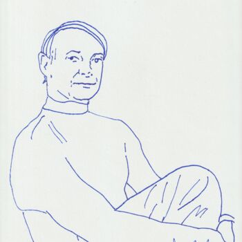 Dibujo titulada "Roy Lichtenstein" por James B Studios, Obra de arte original, Tinta