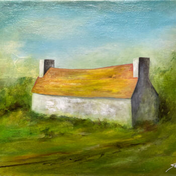 Картина под названием "Country Cottage" - James Rooney, Подлинное произведение искусства, Масло