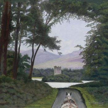 Painting titled "Road to the Castle" by James Sheehy, Original Artwork, Oil