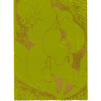 Prenten & gravures getiteld "Orchidée jaune (Boi…" door Michel Jamet, Origineel Kunstwerk, Xylograaf