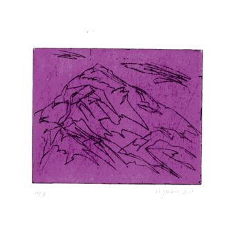Gravures & estampes intitulée "Alpes" par Michel Jamet, Œuvre d'art originale, Eau-forte