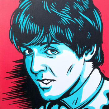 Malarstwo zatytułowany „McCartney” autorstwa Jamie Lee, Oryginalna praca, Akryl Zamontowany na Drewniana rama noszy